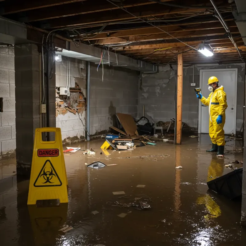 Flooded Basement Electrical Hazard in Doffing, TX Property